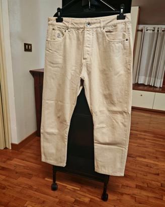 Pantalone uomo Brunello Cucinelli Beige, Cotone 50