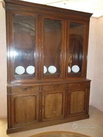 -LIBRERIA FRANCESE DELLA META' DELL' 8OO IN MOGANO