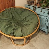 poltrona bamboo papasan rattan tonda fiori