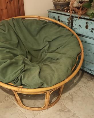 poltrona bamboo papasan rattan tonda fiori