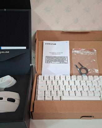 Mouse gaming + tastiera meccanica bianco
