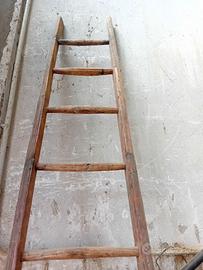 scala in legno fatta a mano anni 30 in castagno