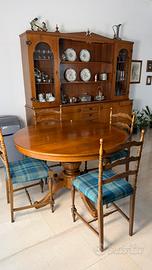 Tavolo Rotondo con 4 Sedie Stile Classico Anni ‘60