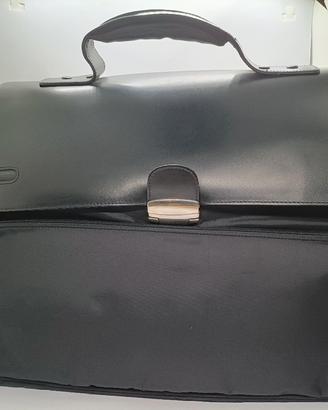 Borsa da lavoro Piquadro nera Pelle e tessuto.