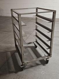 Carrello inox porta teglie