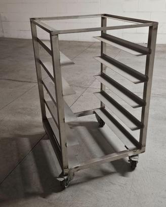 Carrello inox porta teglie