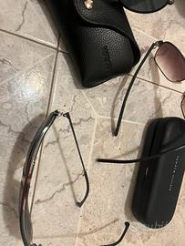 Tre tipi di occhiali suoer muovi tommy- reyban e c