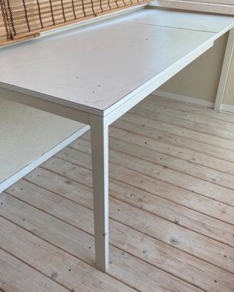 Tavolo  bianco legno e metallo 120x75