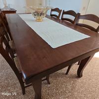 tavolo con 6 sedie legno massello