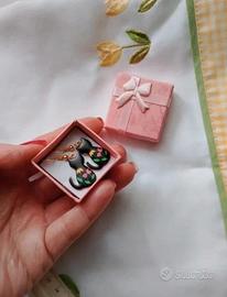 Orecchini Gattino Smaltati – Acciaio Inox Dorato 