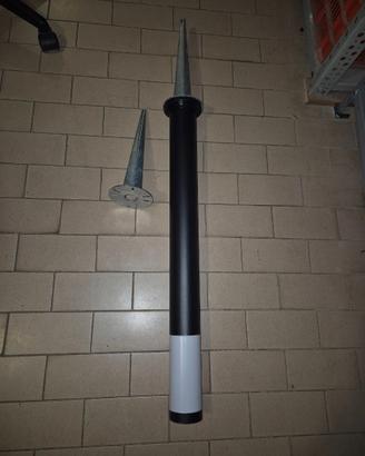 Faretto da giardino tubolare palo lampadina e27