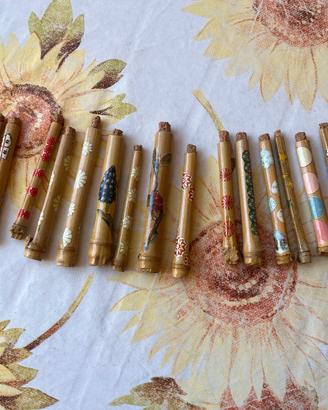 Collezione agorai in bamboo decorati (lotto 17 pez