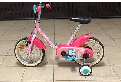 Bicicletta Btwin unicorn da bambina 14 pollici