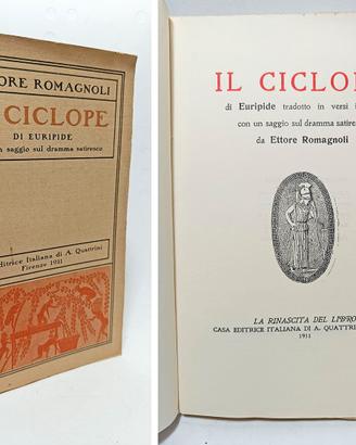 IL CICLOPE DI EURIPIDE - ROMAGNOLI ETTORE 1911