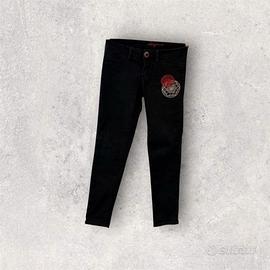 Jeans skinny neri Desigual con ricamo