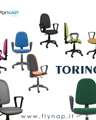 Sedia girevole ufficio casa TORINO colori vari