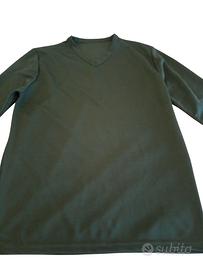 maglia uomo manica lunga tg L collo V verdone grig