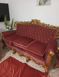 Splendido tris Salotto Barocco Veneziano e potrone