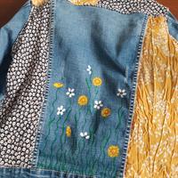 Giacca in denim floreale