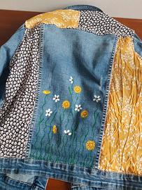 Giacca in denim floreale