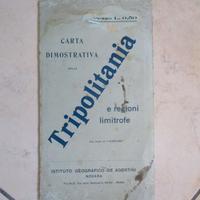 WW2 CARTINA GEOGRAFICA ORIGINALE TRIPOLITANIA