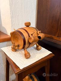 Botte piccola in legno e 4 bicchierini