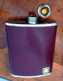 FIASCHETTA LIQUORE DA TASCA VINTAGE acciaio/pelle
