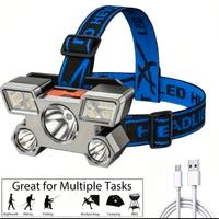 Torcia frontale, 5 Led cambio illuminazione, usb