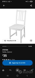 Set 6 sedie IKEA STEFAN bianche – buono stato
