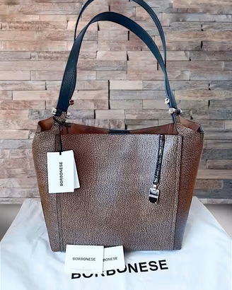 Borsa in pelle Borbonese nuova con cartellino