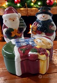 set Babbo Natale in ceramica AGIP edizione 2005