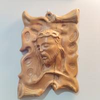 Scultura in Legno VOLTO DI CRISTO morente