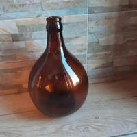 damigiana in vetro marrone ambra vintage 