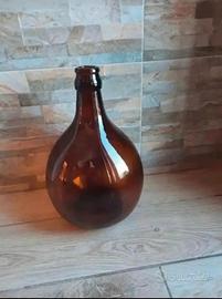 damigiana in vetro marrone ambra vintage 