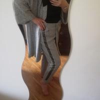 cardigan maxi grigio perla 