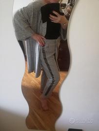 cardigan maxi grigio perla 