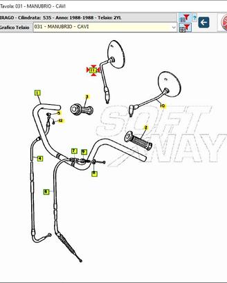 Specchio Dx Yamaha XV Virago 1J726290G000