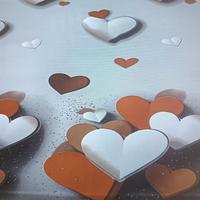 Lenzuolo con angoli fantasia cuori. Nuovo.