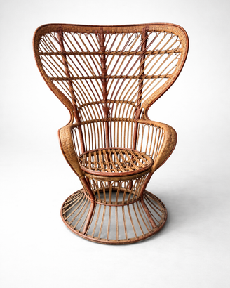 Poltrona in rattan vintage originale anni ’70