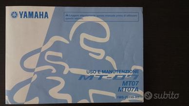 Yamaha MT 07 libretto uso e manutenzione