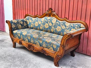 divano luigi xvi a barca in noce