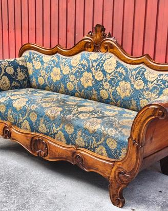 divano luigi xvi a barca in noce