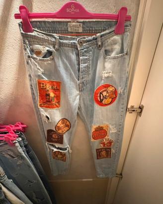 jeans uomo con simbolo Birra