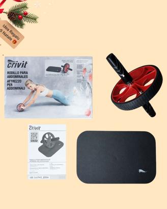Ruota Addominali Crivit Ab Roller con Tappetino