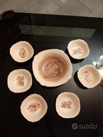 set in ceramica inglese per Macedonia Crown Devon 