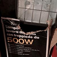 Faro alogeno 500 w proiettore treppiede