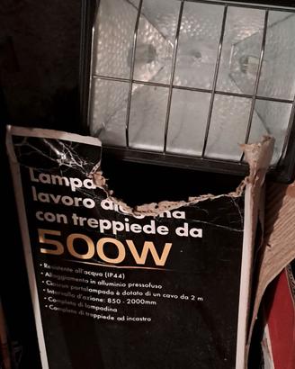 Faro alogeno 500 w proiettore treppiede
