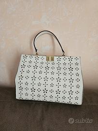 Borsa in pelle bianca CARPISIA mis. 23X39 