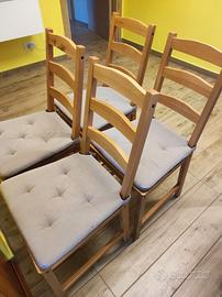 4 sedie con cuscino