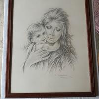 Cornice grande con disegno a carboncino 